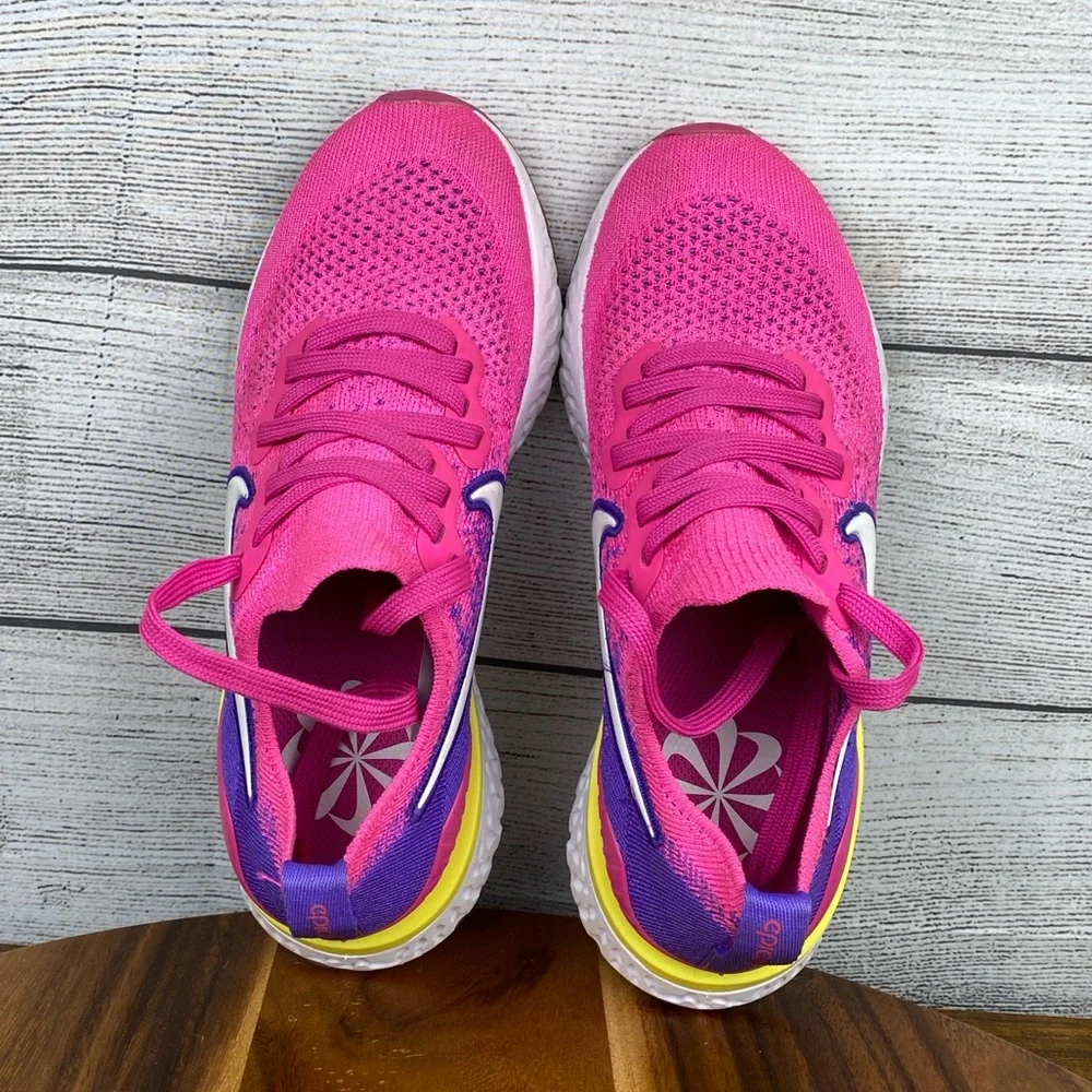 Nike Epic React Flyknit 2 Laser Fuchsia Pink Running Shoe CK0821-600 Women’s 6